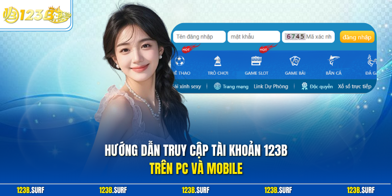 Hướng dẫn truy cập tài khoản 123B trên PC và Mobile